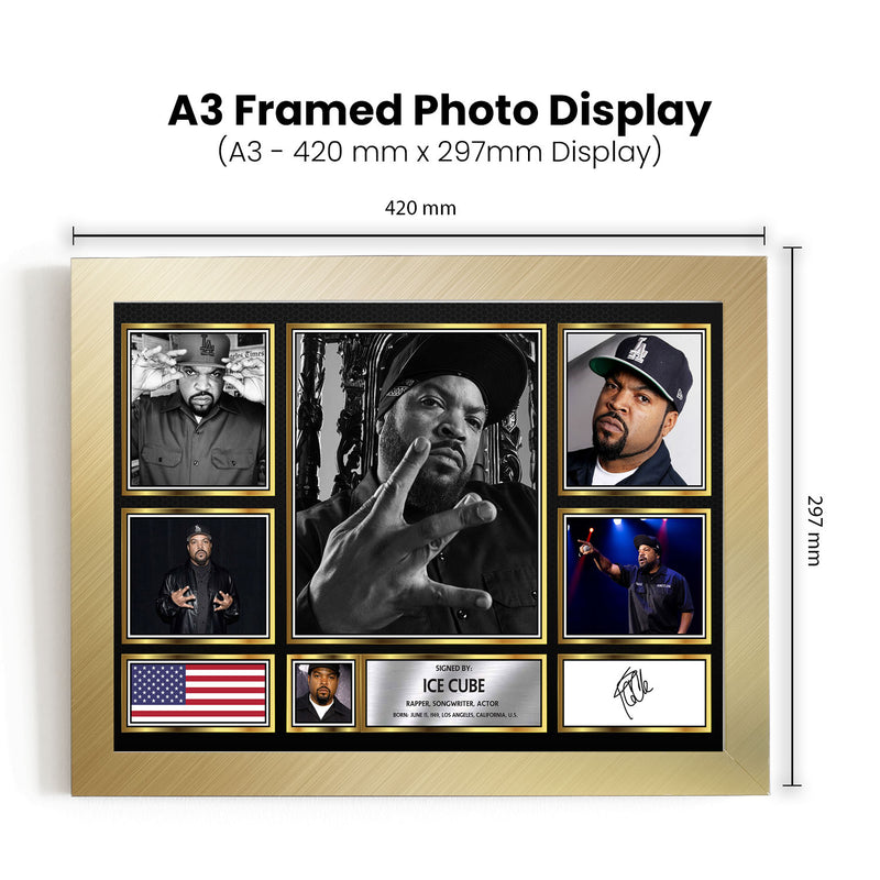 Rappers Ice Cube Framed Autographed Print - Limited Edition Autograph Fan Gift – Collectible Memorabilia Merchandise