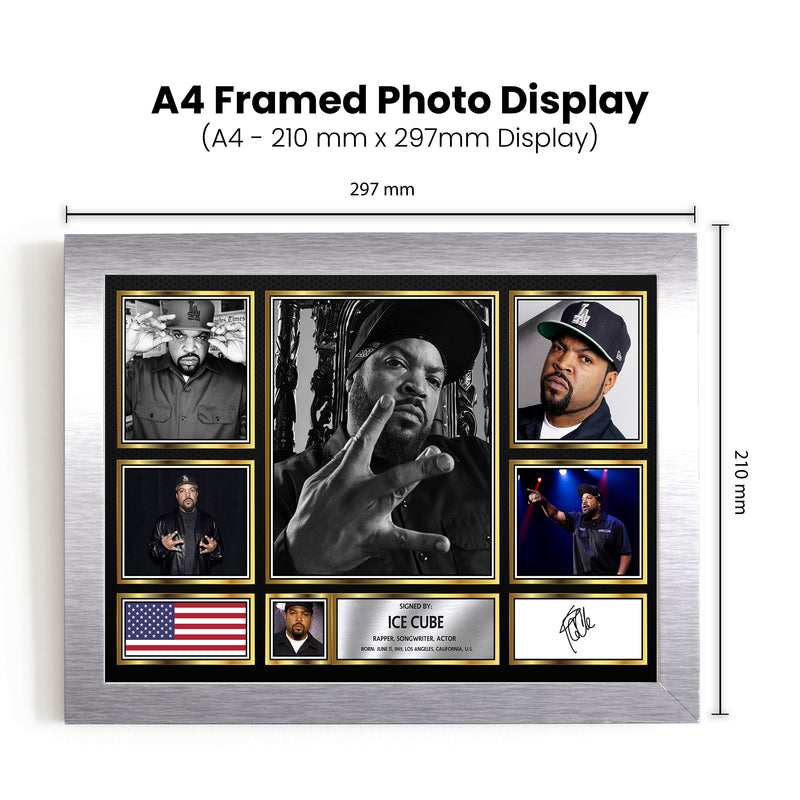 Rappers Ice Cube Framed Autographed Print - Limited Edition Autograph Fan Gift – Collectible Memorabilia Merchandise