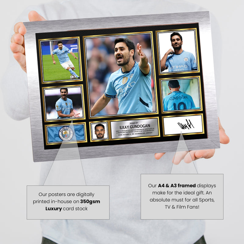 Ilkay Gundogan Limited Edition Signed Football Poster Print