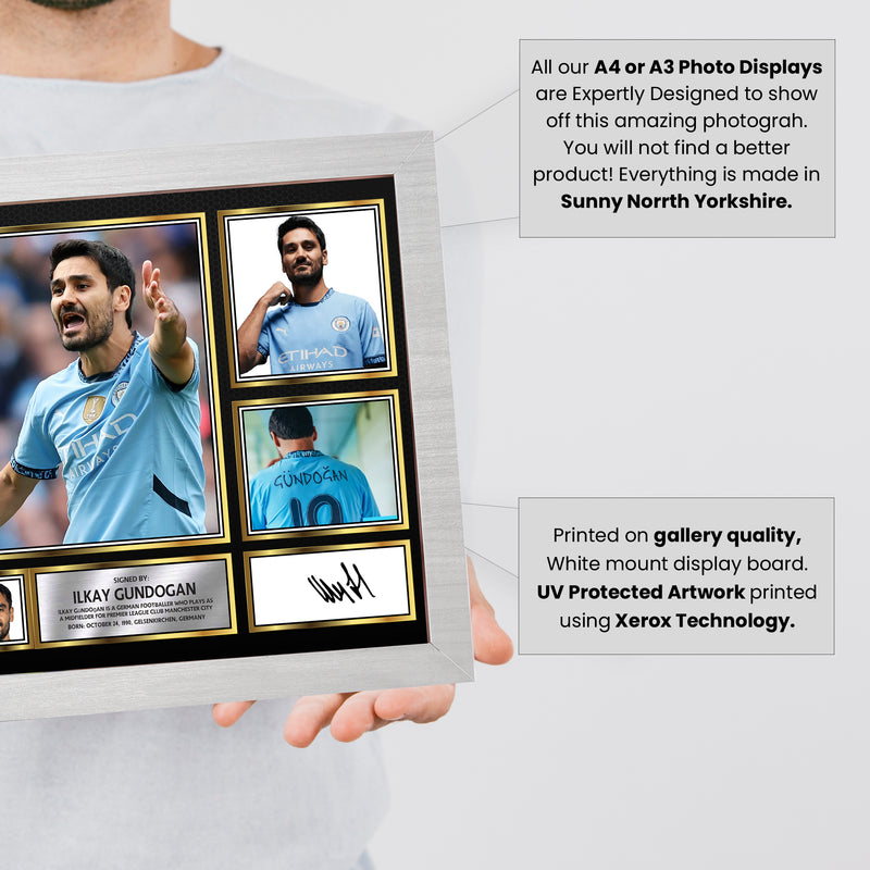 Ilkay Gundogan Limited Edition Signed Football Poster Print