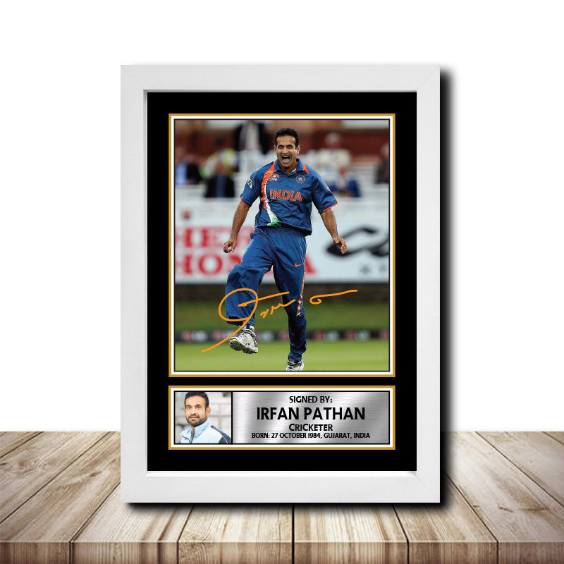 Irfan Khan Pathan M1607 Cricketer Printed Signature Poster Print Gift