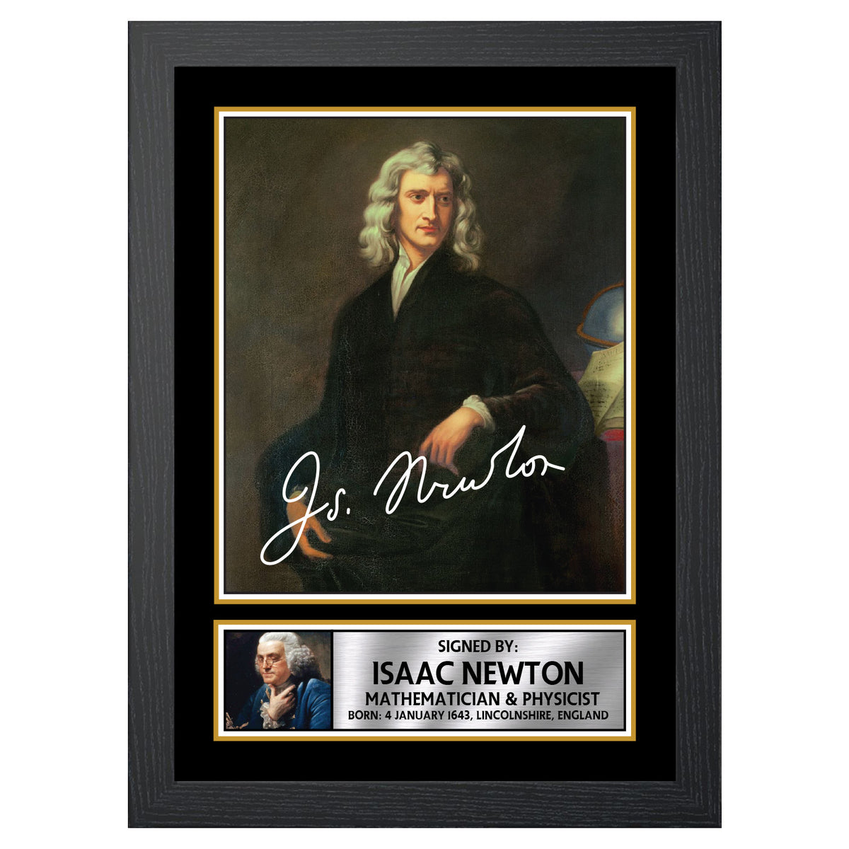 Isaac Newton M429 Scientist Printed Signature Poster Print Gift