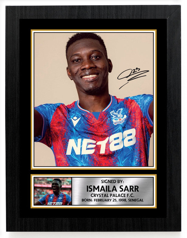 Ismaïla Sarr Autographed Poster Print – Crystal Palace F.C. Signed Football Wall Art – Senegal Football Memorabilia – Gift for Fans & Collectors
