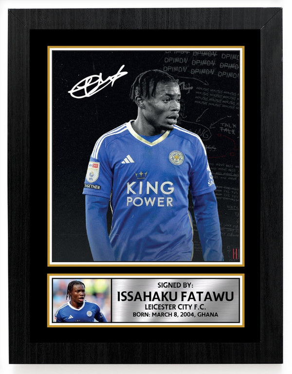 Issahaku Fatawu Printed Signature Poster Print – Leicester City F.C. Style Wall Art – Ghana Football Wall Art – Gift for Fans & Collectors