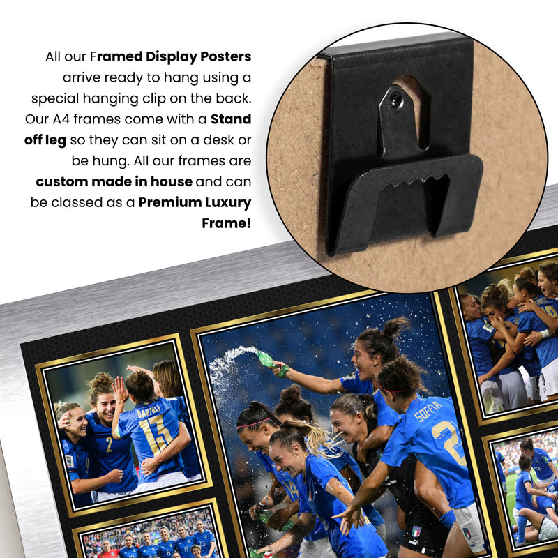 Italy Ladies Football Teams Framed Autographed Print - Limited Edition Autograph Fan Gift – Collectible Memorabilia Merchandise