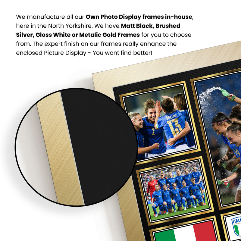 Italy Ladies Football Teams Framed Autographed Print - Limited Edition Autograph Fan Gift – Collectible Memorabilia Merchandise