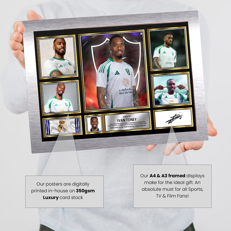 Ivan Toney Limited Edition Signed Football Poster Print