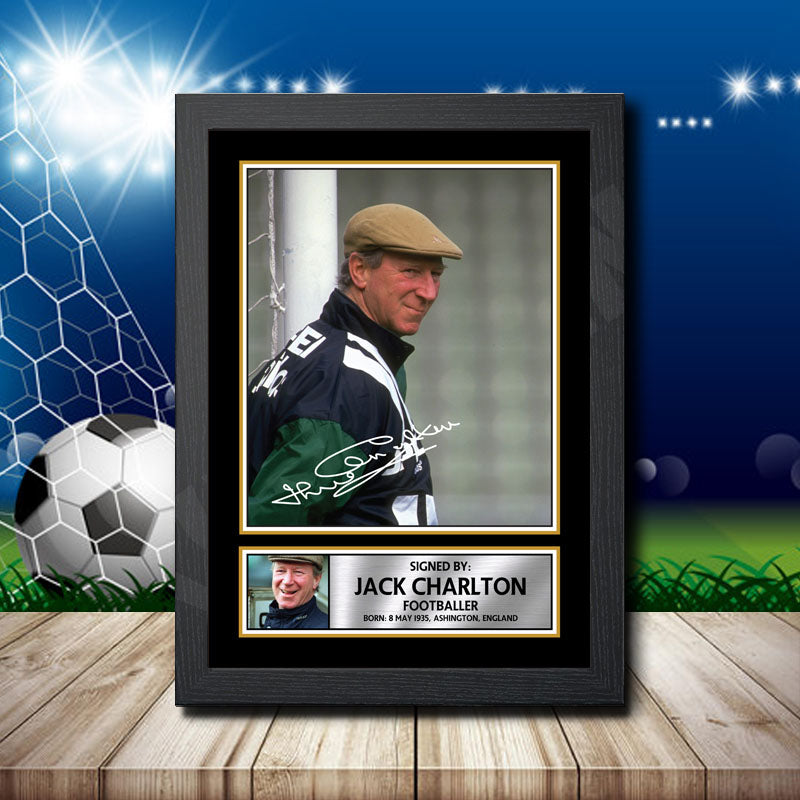Jack Charlton Printed Signature Footballers Star Poster Print Framed Wall Art Gift – Jack Charlton Printed Signature Footballers Star Poster Print