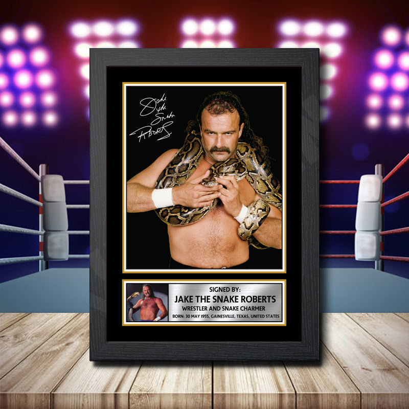Jake The Snake Roberts Printed Signature Wwe Star Poster Print Framed Wall Art Gift – Jake The Snake Roberts Printed Signature Wwe Star Poster Print