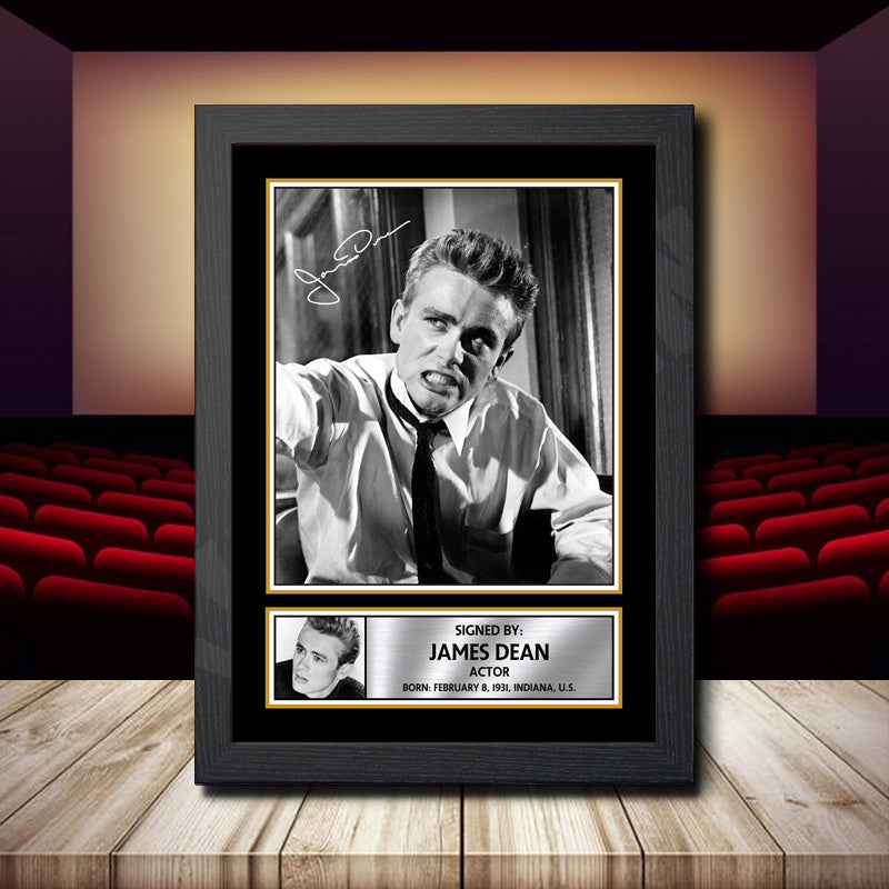 James Dean Printed Signature Movie Star Poster Print Framed Wall Art Gift – James Dean Printed Signature Movie Star Poster Print