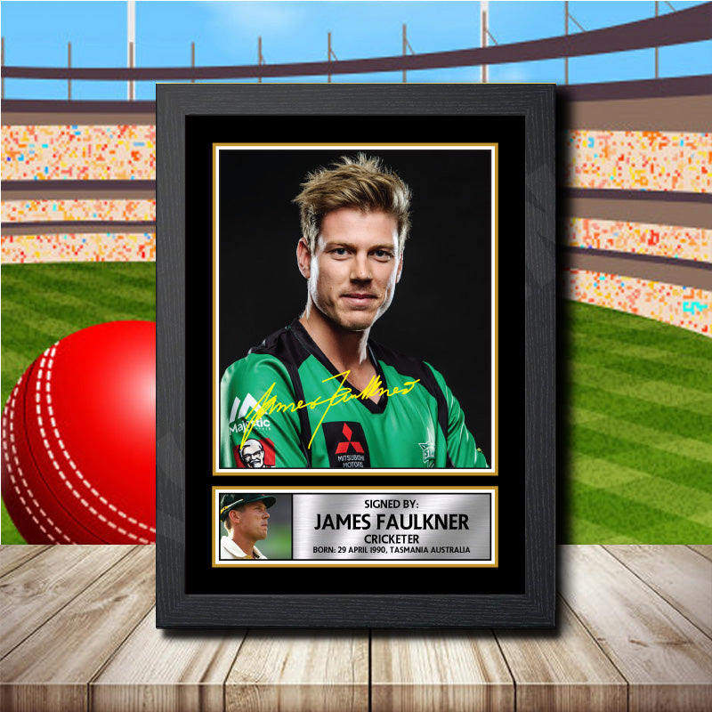 James Faulkner Printed Signature Cricket Star Poster Print Framed Wall Art Gift – James Faulkner Printed Signature Cricket Star Poster Print