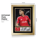 James McAtee Printed Autograph Poster – England & Nottingham Forest Football Star Wall Art – Soccer Player Memorabilia Poster Print