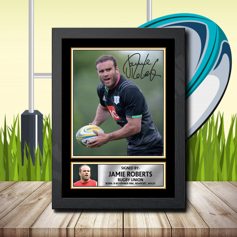 Jamie Roberts 1 Printed Signature Rugby Star Poster Print Framed Wall Art Gift – Jamie Roberts 1 Printed Signature Rugby Star Poster Print