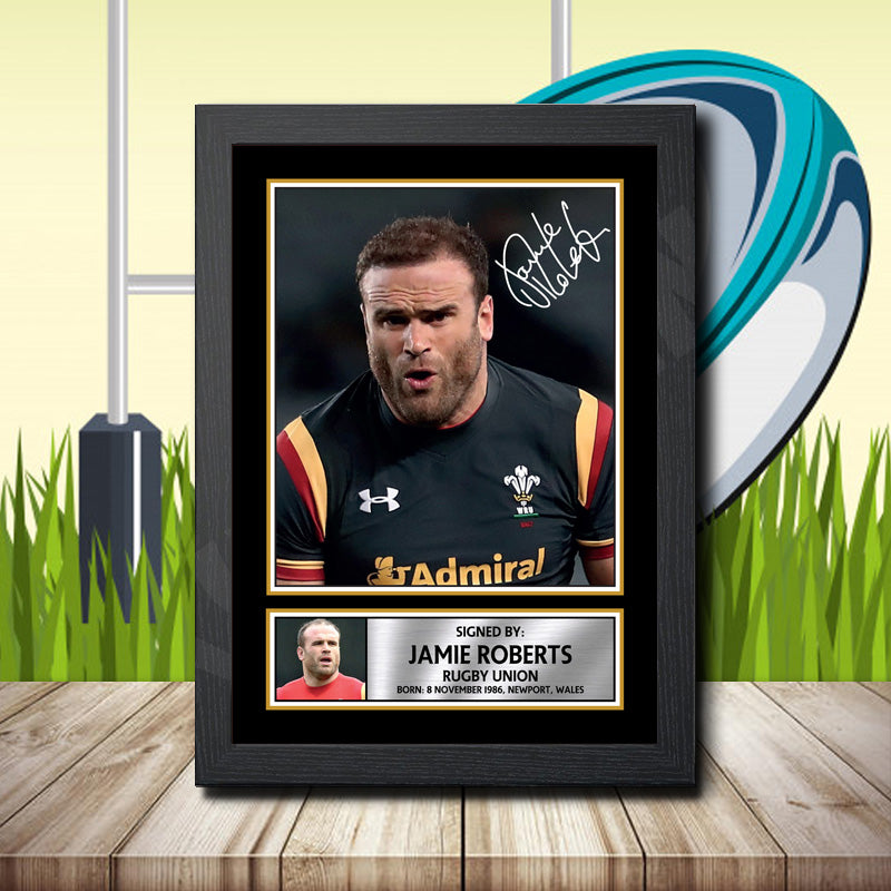 Jamie Roberts 2 Printed Signature Rugby Star Poster Print Framed Wall Art Gift – Jamie Roberts 2 Printed Signature Rugby Star Poster Print