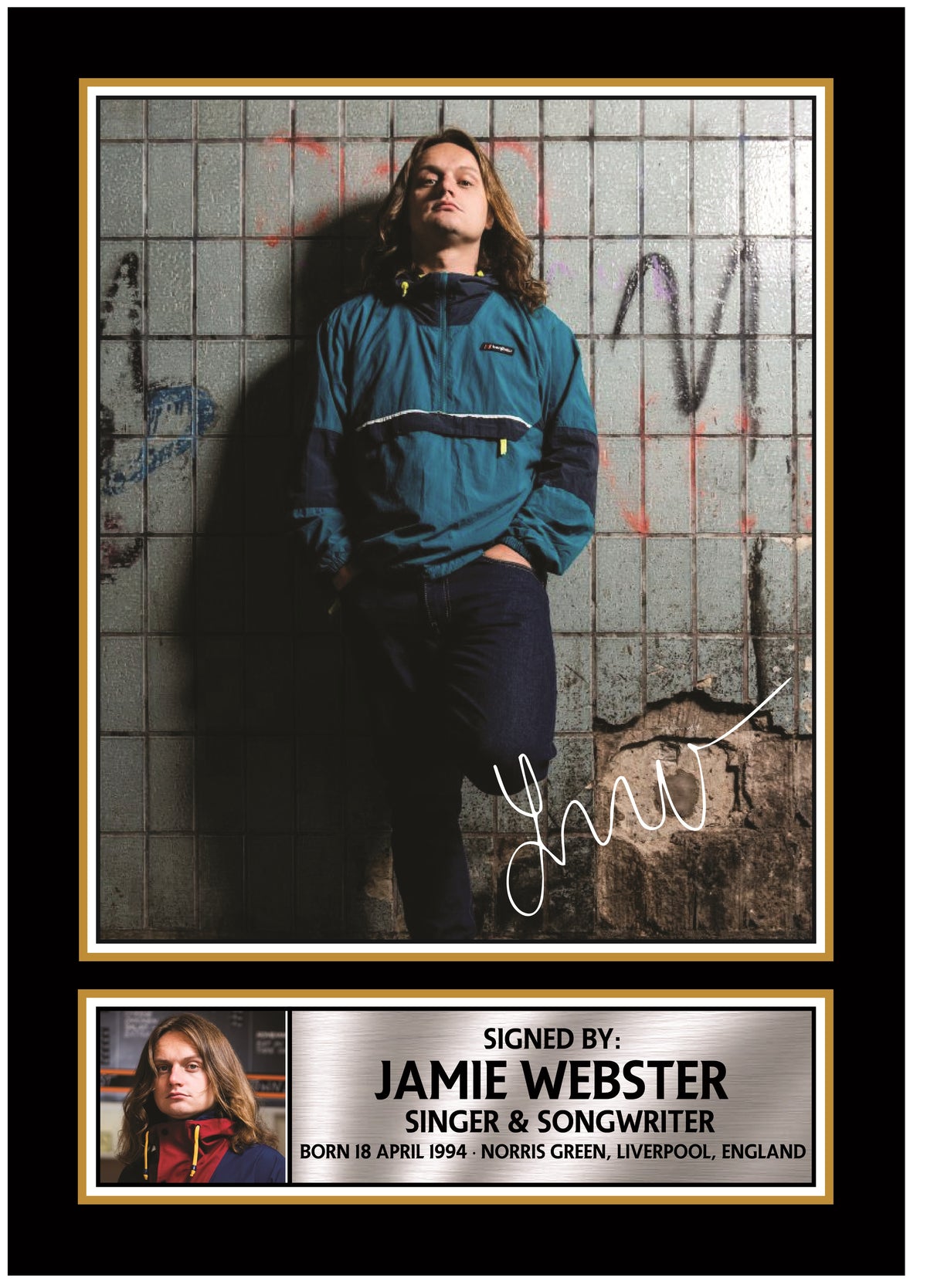 Jamie Webster Portrait Printed Signature Poster Print – Style Indie Rock Singer Wall Art – Music Wall Art – Jamie Webster Portrait Printed Signature Poster Print
