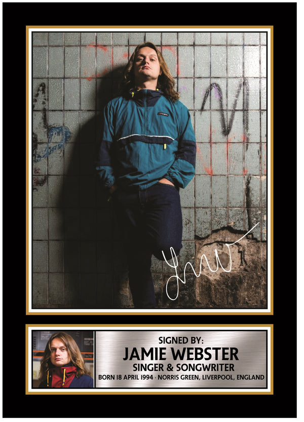Jamie Webster Portrait Printed Signature Poster Print – Style Indie Rock Singer Wall Art – Music Wall Art – Reproduction Print