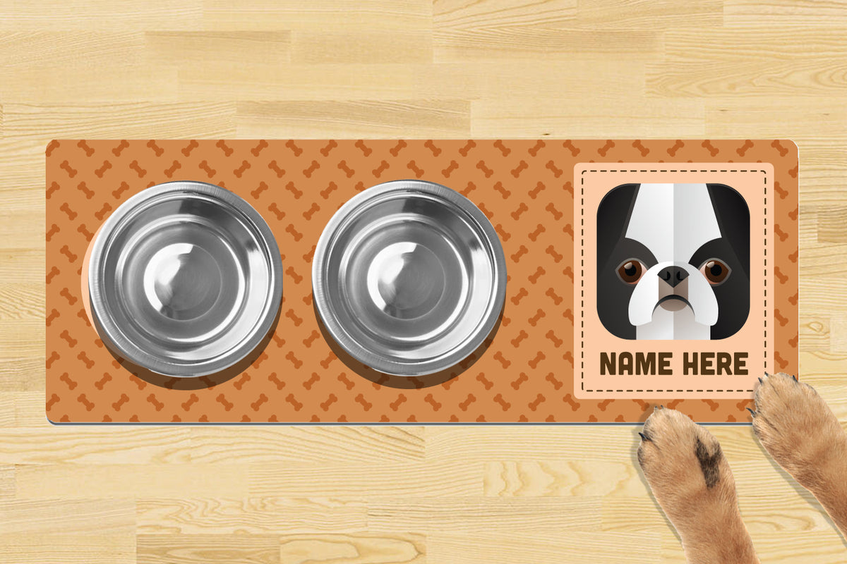 Personalised Dog Breed Dog Bowl Mat 880mm X 300mm2 Bowl Design - Japanese Chin