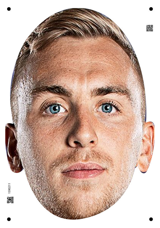 Jarrod Bowen England Euros 2024 Celebrity Face Mask Fancy Dress - High-Quality Cardboard Masks for Any Occasion