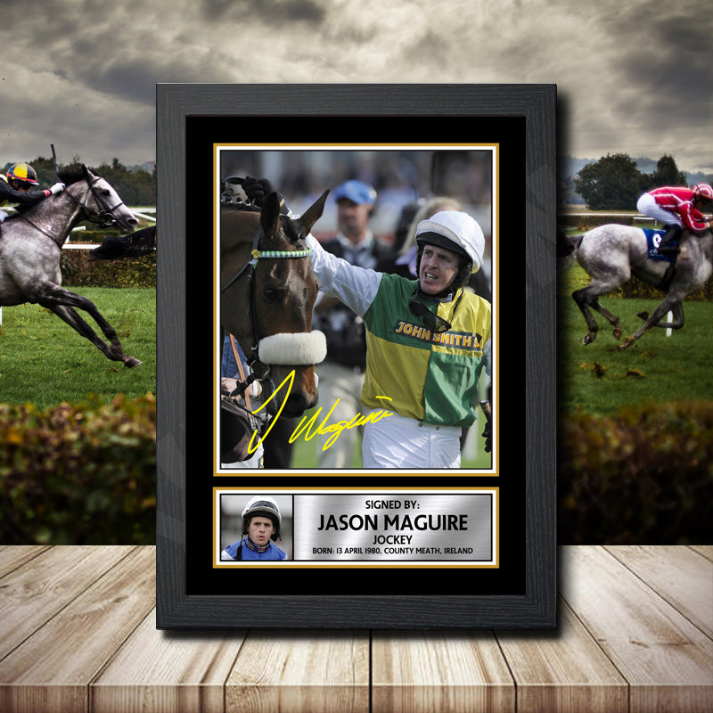 Jason Maguire 2 Printed Signature Horse-Racing Star Poster Print Framed Wall Art Gift – Jason Maguire 2 Printed Signature Horse-Racing Star Poster Print