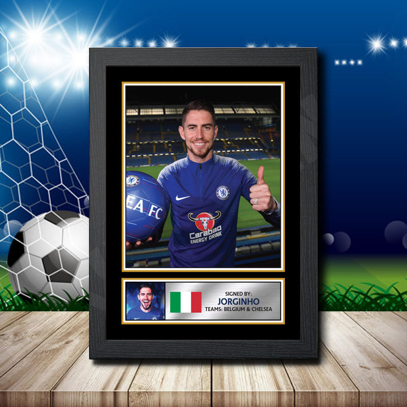 Jeorginho Silver Printed Signature Footballers Star Poster Print Framed Wall Art Gift – Jeorginho Silver Printed Signature Footballers Star Poster Print