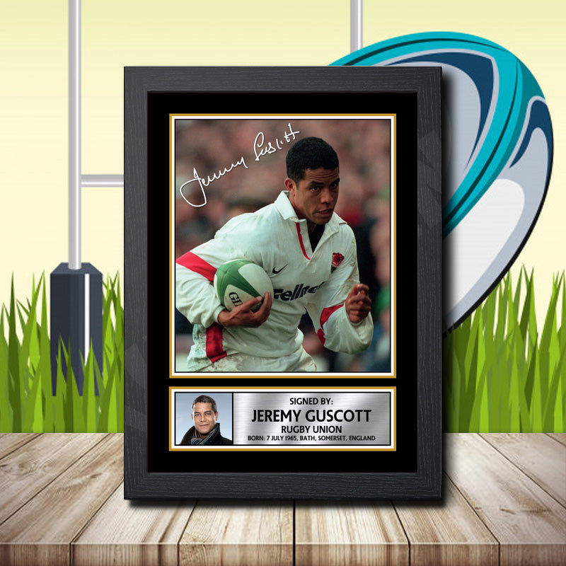 Jeremy Guscott 1 Printed Signature Rugby Star Poster Print Framed Wall Art Gift – Jeremy Guscott 1 Printed Signature Rugby Star Poster Print