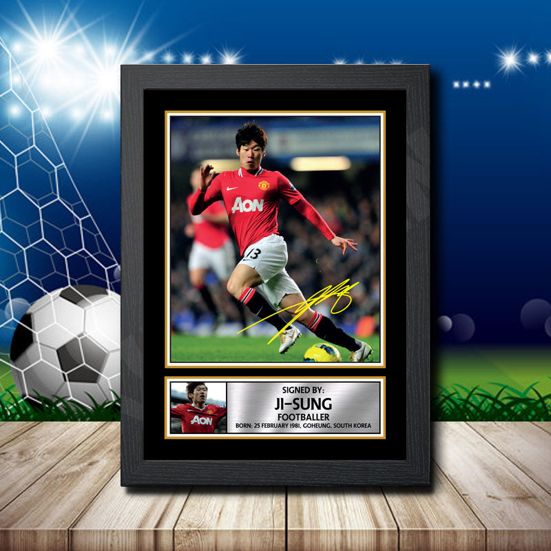 Ji-Sung 1 Printed Signature Footballers Star Poster Print Framed Wall Art Gift – Ji-Sung 1 Printed Signature Footballers Star Poster Print