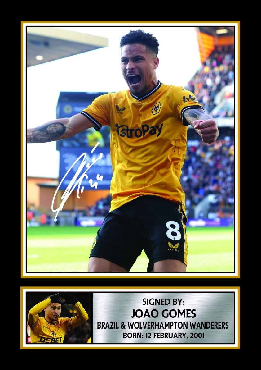 Joao Gomes Wolves Footballer Printed Signature Print – joao Gomes printed signature poster