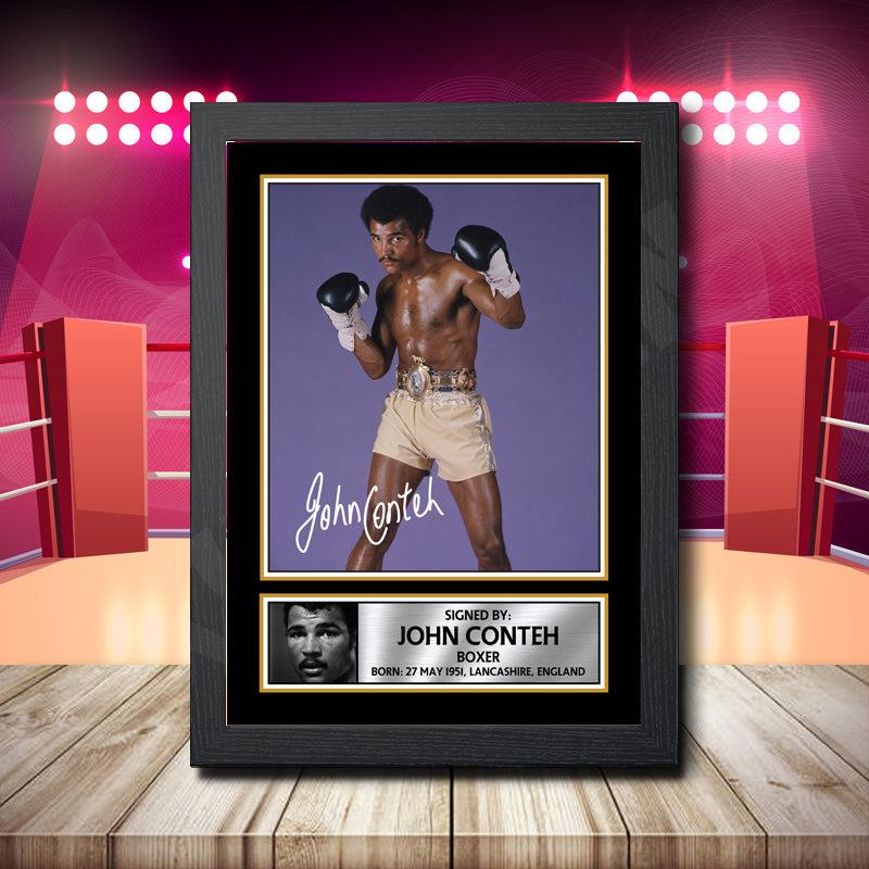John Conteh Printed Signature Boxing Star Poster Print Framed Wall Art Gift – John Conteh Printed Signature Boxing Star Poster Print