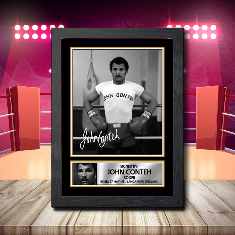 John Conteh 2 Printed Signature Boxing Star Poster Print Framed Wall Art Gift – John Conteh 2 Printed Signature Boxing Star Poster Print