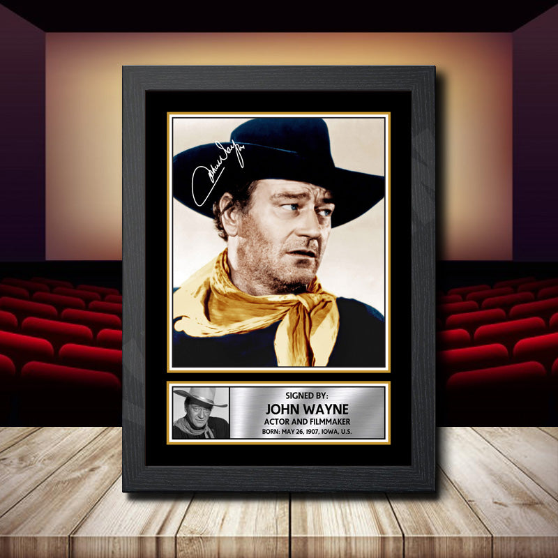 John Wayne 2 Printed Signature Movie Star Poster Print Framed Wall Art Gift – John Wayne 2 Printed Signature Movie Star Poster Print
