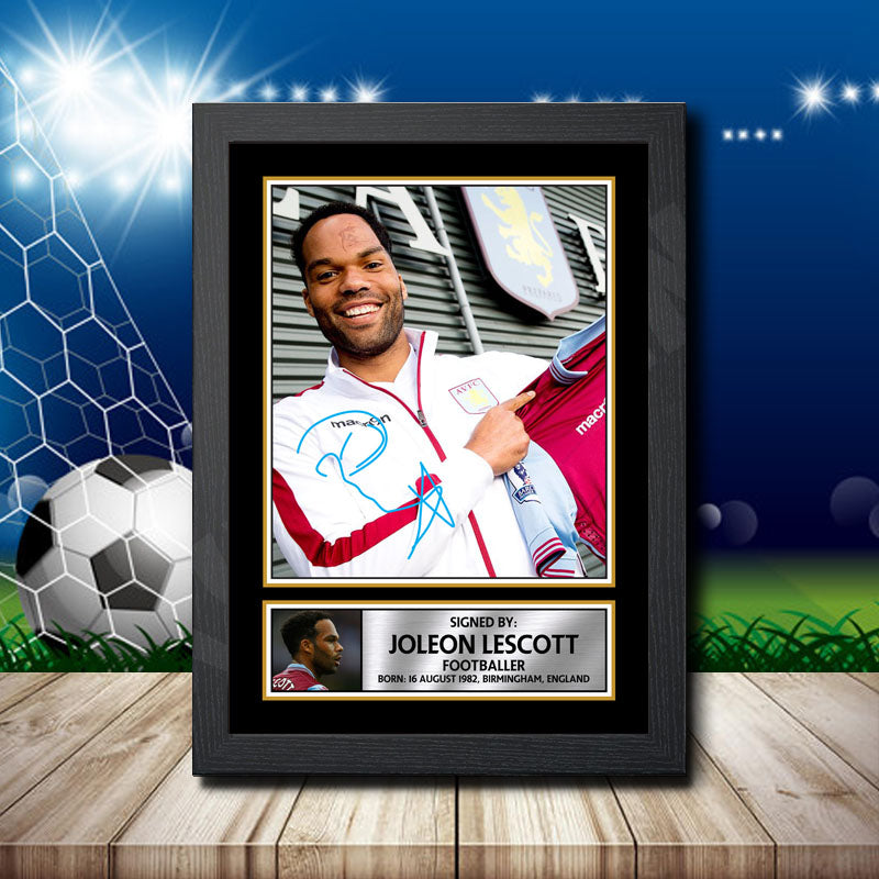 Joleon Lescott 2 Printed Signature Footballers Star Poster Print Framed Wall Art Gift – Joleon Lescott 2 Printed Signature Footballers Star Poster Print