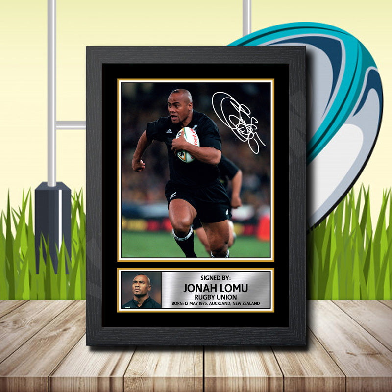 Jonah Lomu 2 Printed Signature Rugby Star Poster Print Framed Wall Art Gift – Jonah Lomu 2 Printed Signature Rugby Star Poster Print