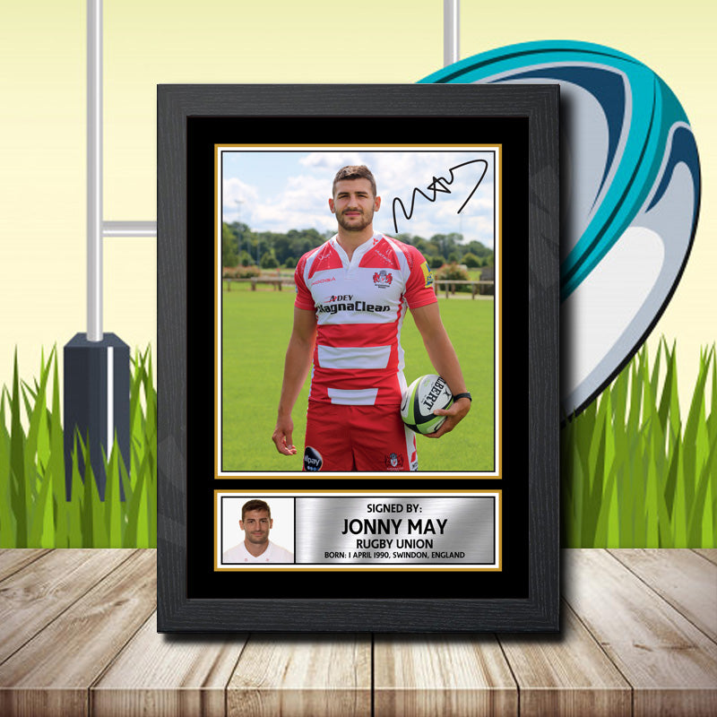 Jonny May 2 Printed Signature Rugby Star Poster Print Framed Wall Art Gift – Jonny May 2 Printed Signature Rugby Star Poster Print