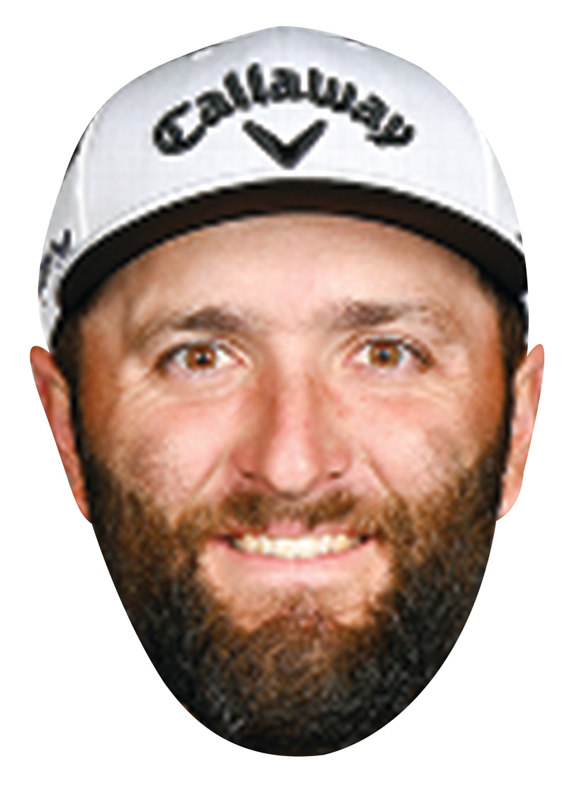 JON RAHM Golf Celebrity Face Mask Fancy Dress Cardboard Costume Mask