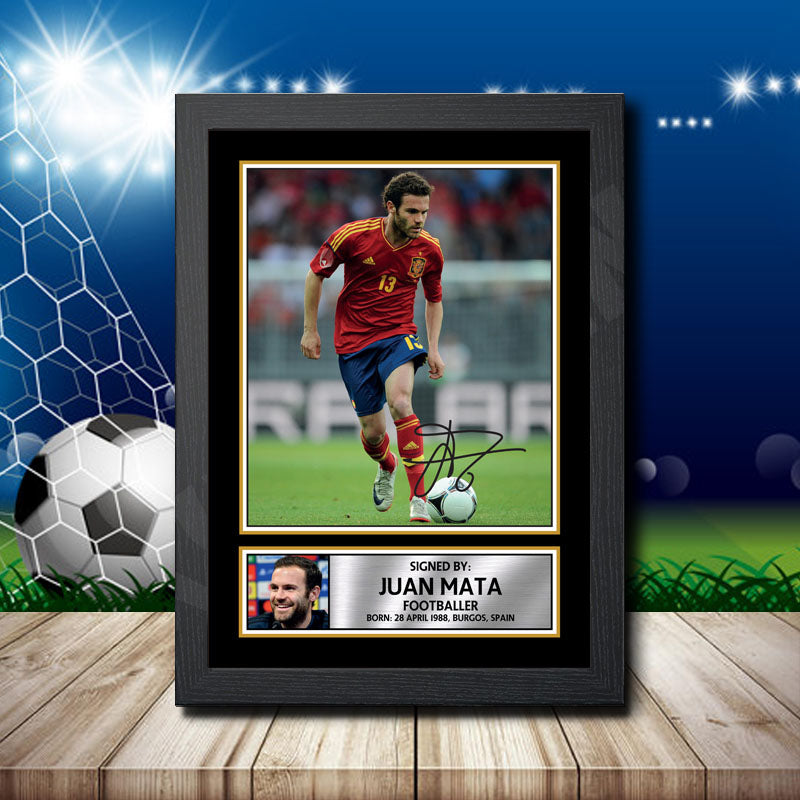 Juan Mata 2 Printed Signature Footballers Star Poster Print Framed Wall Art Gift – Juan Mata 2 Printed Signature Footballers Star Poster Print