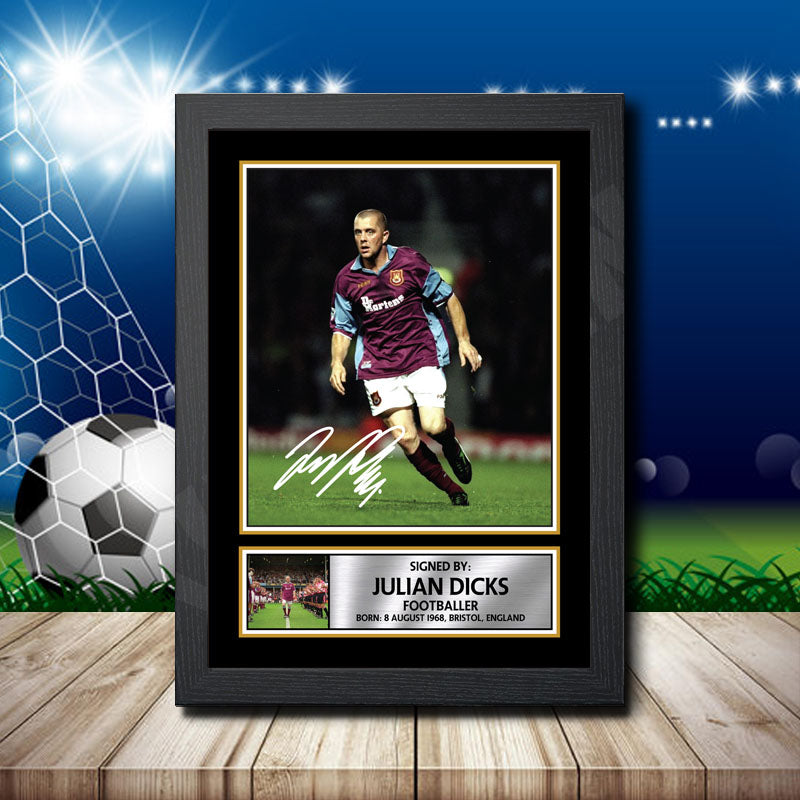 Julian Dicks 2 Printed Signature Footballers Star Poster Print Framed Wall Art Gift – Julian Dicks 2 Printed Signature Footballers Star Poster Print