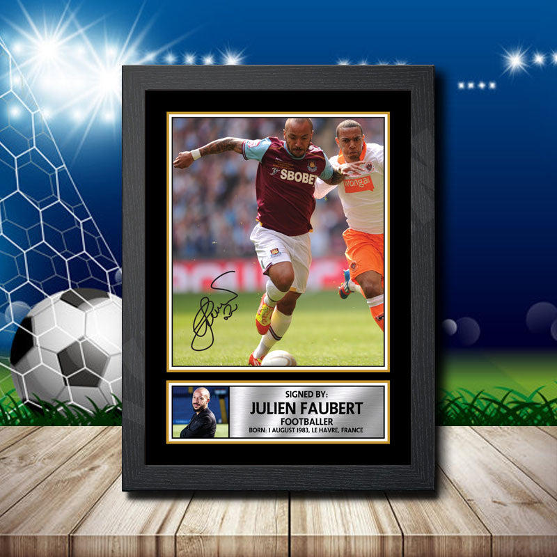 Julien Faubert 1 Printed Signature Footballers Star Poster Print Framed Wall Art Gift – Julien Faubert 1 Printed Signature Footballers Star Poster Print