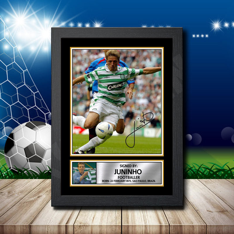 Juninho Printed Signature Footballers Star Poster Print Framed Wall Art Gift – Juninho Printed Signature Footballers Star Poster Print