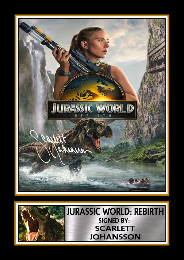 Jurassic World: Rebirth Printed Signature Poster – Scarlett Johansson Movie Poster – Dinosaur Adventure Film Wall Art – Reproduction Print