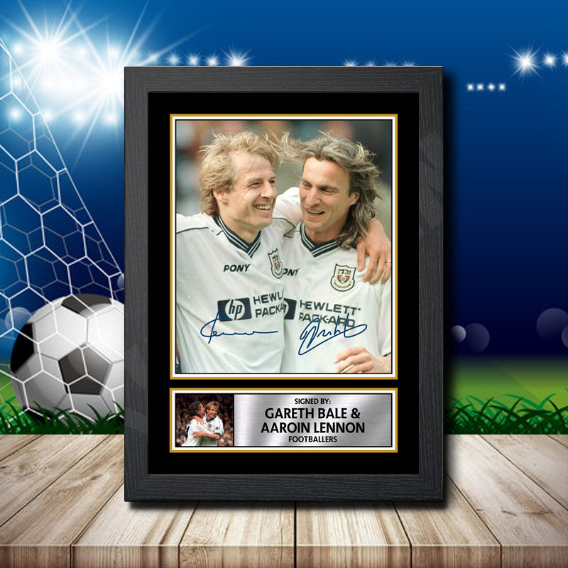 Jurgen Klinsmann + David Ginola Printed Signature Footballers Star Poster Print Framed Wall Art Gift – Jurgen Klinsmann + David Ginola Printed Signature Footballers Star Poster Print