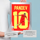 Goran Pandev Signed Poster Print – Macedonia Football Legend Tribute Wall Art with Signature & Jersey Number 10 – Iconic Forward Memorabilia for Fans & Collectors