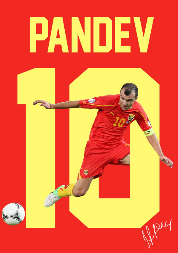 Goran Pandev Printed Signature Poster Print – Macedonia Football Legend Tribute Wall Art with Signature & Jersey Number 10