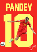 Goran Pandev Signed Poster Print – Macedonia Football Legend Tribute Wall Art with Signature & Jersey Number 10 – Iconic Forward Memorabilia for Fans & Collectors