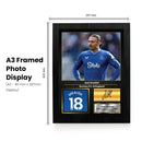 Jack Grealish Printed Signed Poster – Everton FC & England Midfielder Tribute Wall Art with Jersey & Bio Plaque – Premier League Football Memorabilia for Fans & Collectors