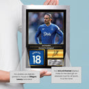 Jack Grealish Printed Signed Poster – Everton FC & England Midfielder Tribute Wall Art with Jersey & Bio Plaque – Premier League Football Memorabilia for Fans & Collectors