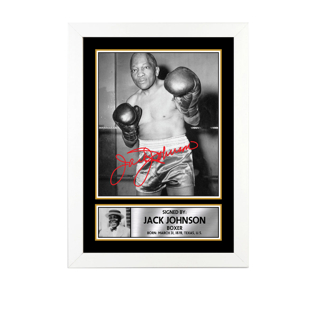 Jack Johnson M712 Boxing Printed Signature Poster Print Gift