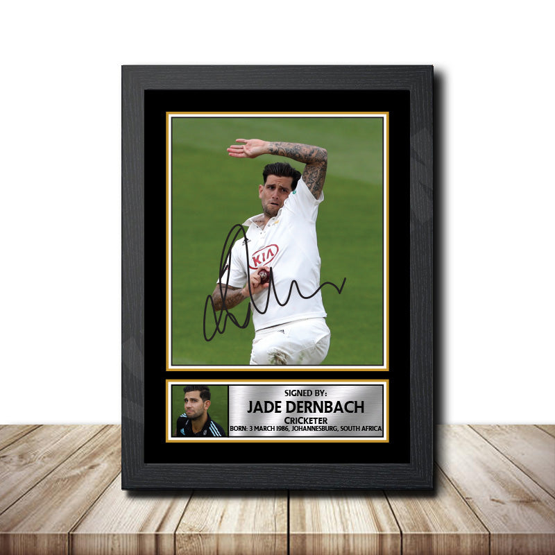 Jade Dernbach M1616 Cricketer Printed Signature Poster Print Gift