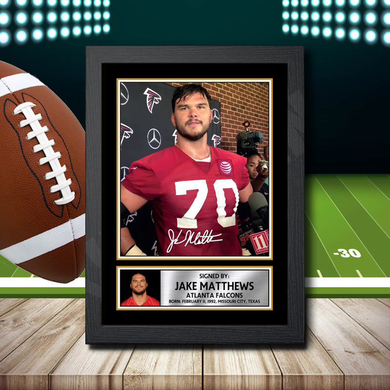 Jake Matthews 1 – Printed Signature NFL Star Print – Jake Matthews 1