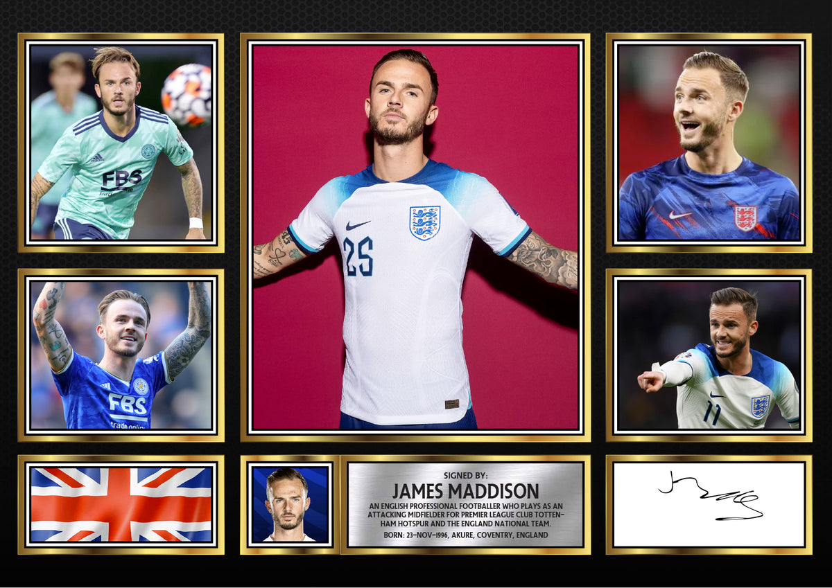 James Maddison Top Footballer Printed Signature Print Landscape – A4 Poster