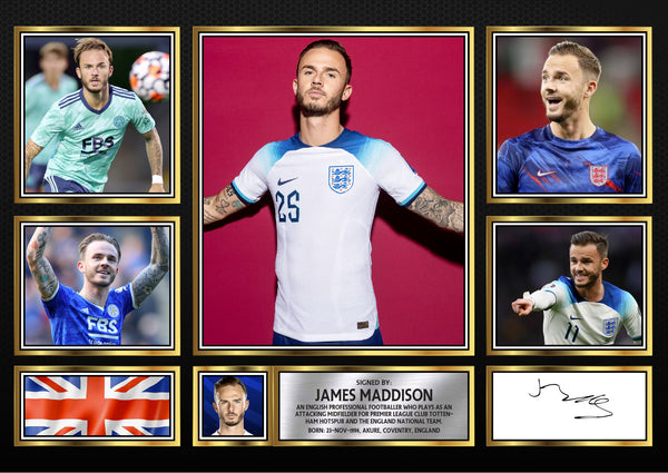 James Maddison Top Footballer Printed Signature Print Landscape